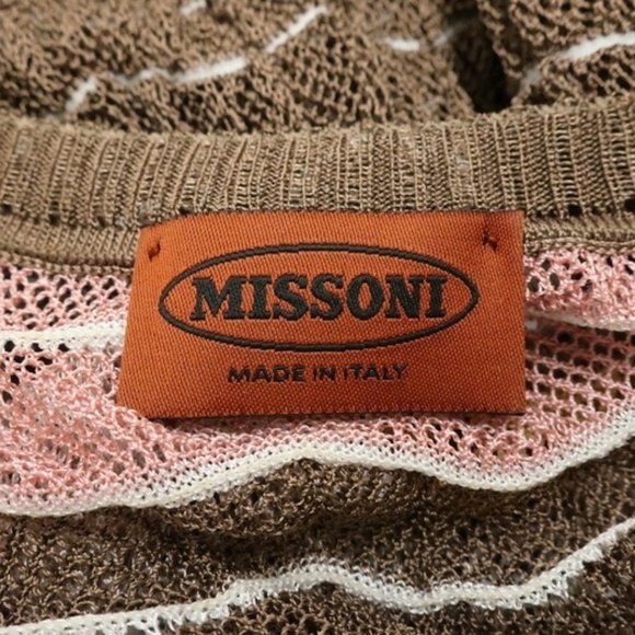 Missoni Knit Top Brown/Multi Zig Zag Size 44 - Picture 5 of 5